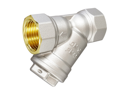 Фильтр косой сетчатый латунный муфтовый Ду 15,  Ру 40, никель