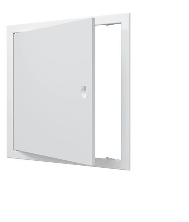 Дверца пластиковая АБС 368х368 (346х346) белая с фланцем, ручка