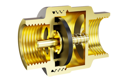 Клапан латунный пруж. муфтовый Ду 25 Ру40 (ЛАТУННЫЙ ЗАТВОР), никелированный, LD