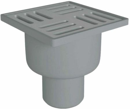 Трап РР канализационный вертикальный 50 (100х100) серый