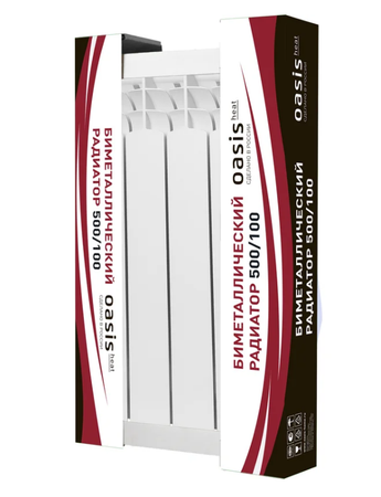 Радиатор биметаллический Oasis Heat 500/100 (4 секций) 0,812кВт