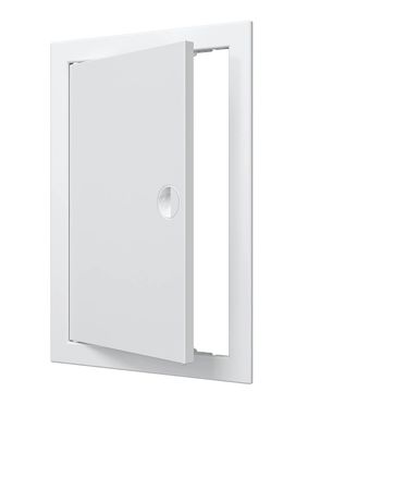 Дверца пластиковая АБС 268х418 (246х396) белая с фланцем, ручка