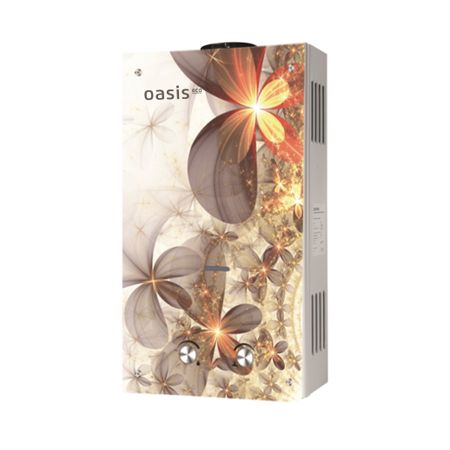 Водонагреватель газовый OASIS Eco B-20 Бежевые цветы, 10 л/мин