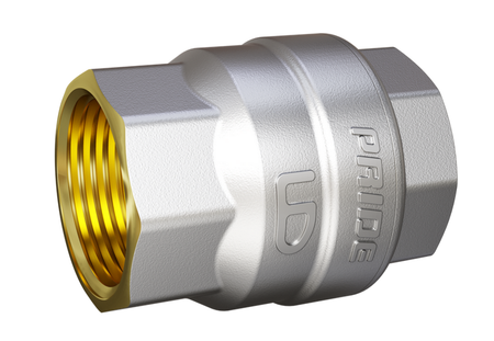 Клапан латунный пруж. муфтовый Ду 25 Ру40 (ЛАТУННЫЙ ЗАТВОР), никелированный, LD