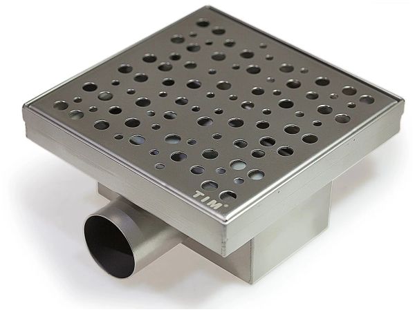 Трап из нерж. стали с горизонтальным выпуском треугольный 20х20 см., гидро+сухая защита
