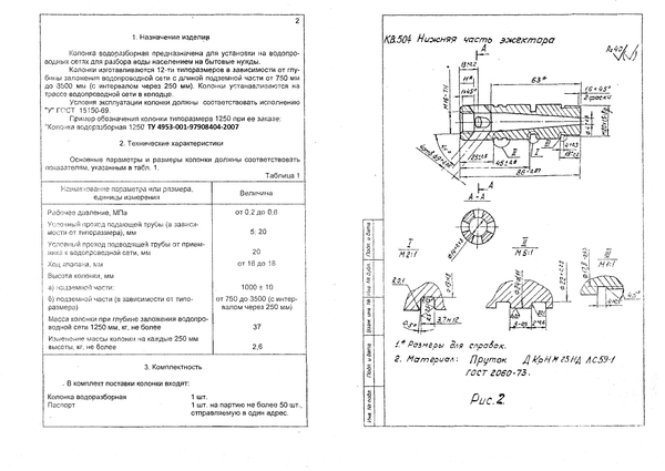 Колонка водоразборная КВ-4  (89мм)   Н-2,75м  (Воронеж)