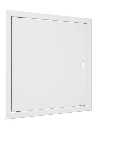 Дверца пластиковая АБС 368х368 (346х346) белая с фланцем, ручка