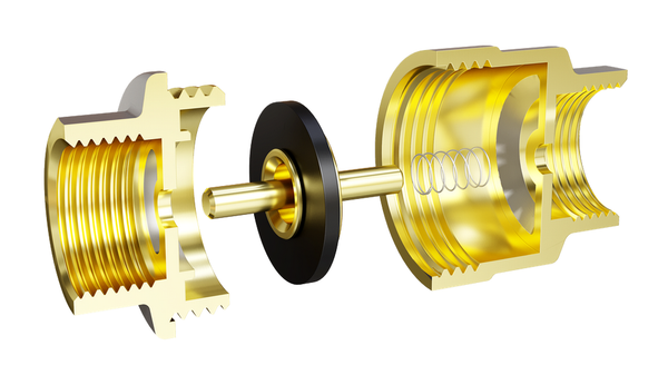 Клапан латунный пруж. муфтовый Ду 25 Ру40 (ЛАТУННЫЙ ЗАТВОР), никелированный, LD
