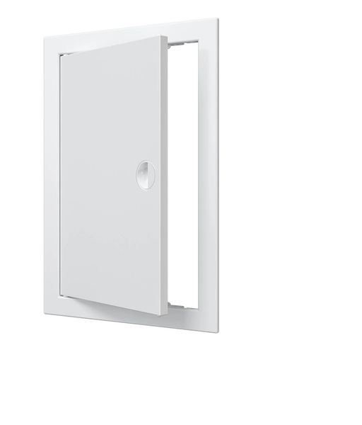 Дверца пластиковая АБС 218х318 (196х296) белая с фланцем, ручка