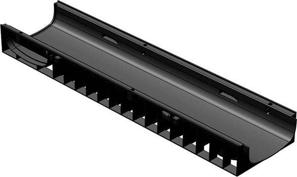 Лоток водоотводный Standart 24,6*10,0 DN200, пластиковый, нагрузка до 25т (ДхШхВ-1000х246х100мм)