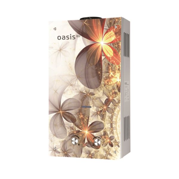 Водонагреватель газовый OASIS Eco B-20 Бежевые цветы, 10 л/мин