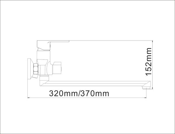 Смеситель BOOU для ван. однор., B8289-18F длин. изл.