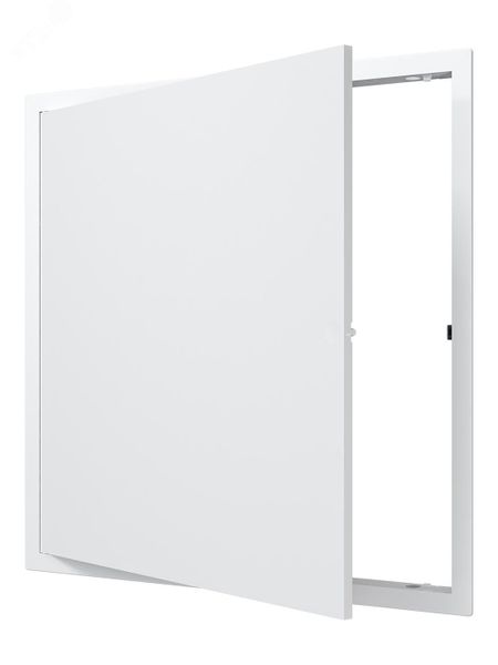 Дверца пластиковая АБС 418х418 (396х396) белая с фланцем