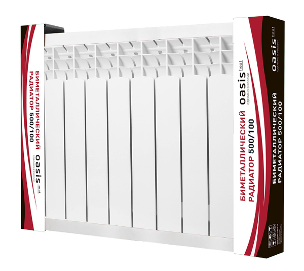 Радиатор биметаллический Oasis Heat 500/100 (10 секций) 2,030кВт