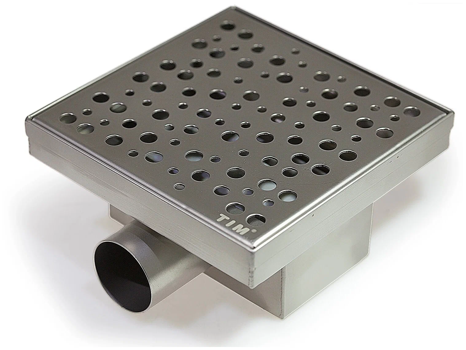 Трап из нерж. стали с горизонтальным выпуском треугольный 20х20 см., гидро+сухая защита