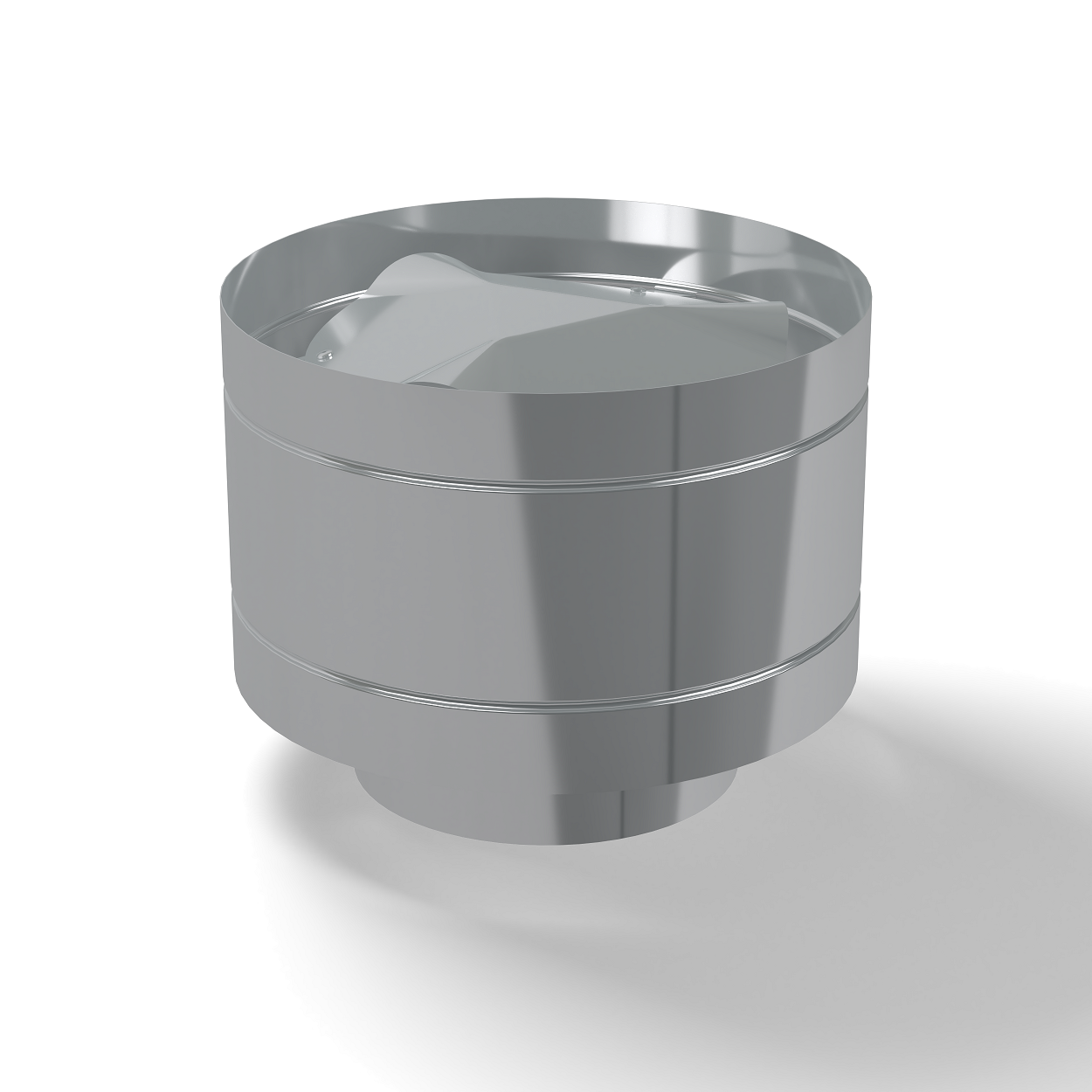 Зонт-К нерж. с ветрозащитой Ф 150 мм. (П  430/0,5 мм.) крепление - гладкий конец