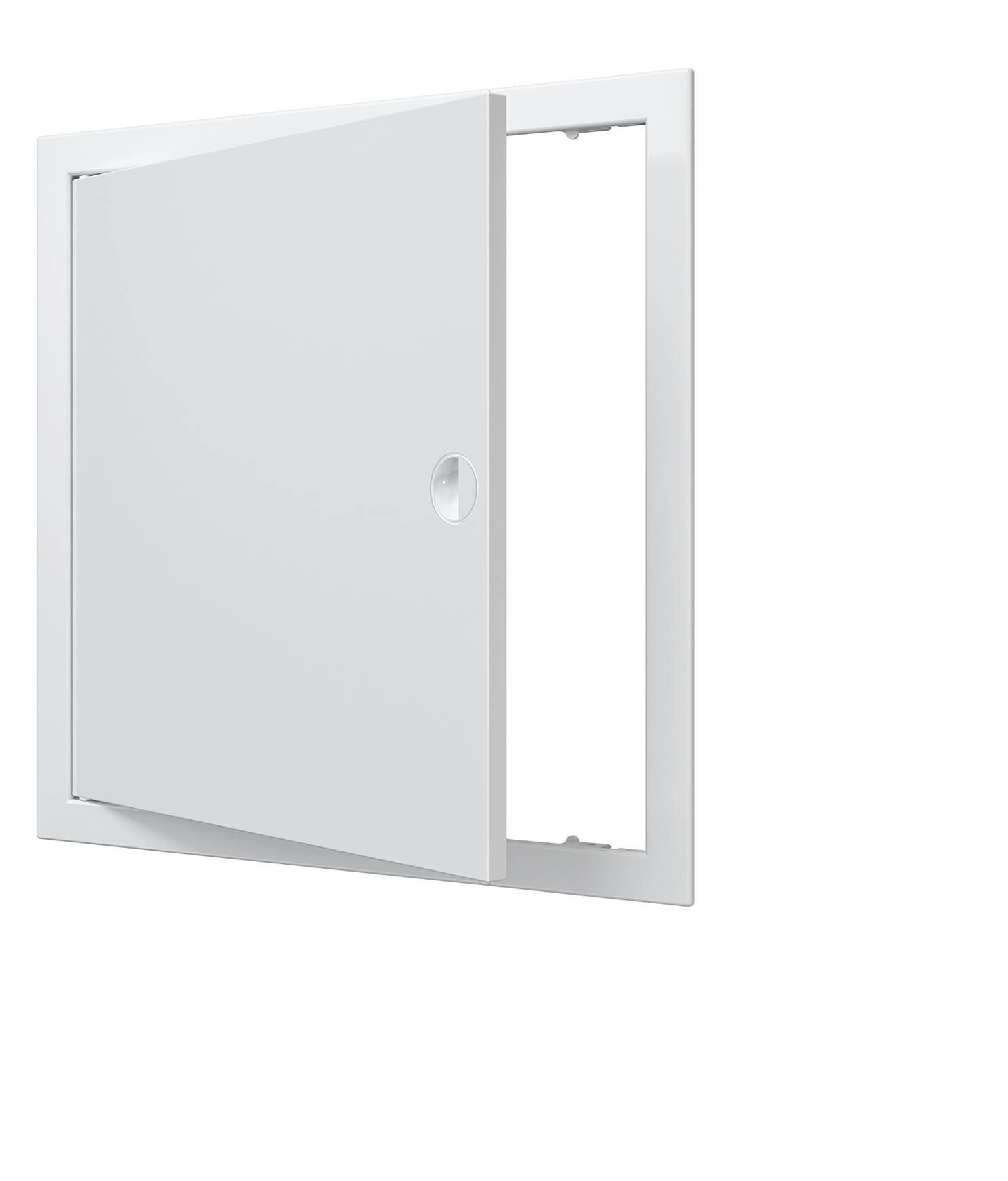 Дверца пластиковая АБС 368х368 (346х346) белая с фланцем, ручка