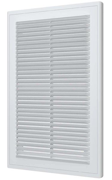 Решетка пластиковая 200х300, белая, сетка, разъемная, с рамкой