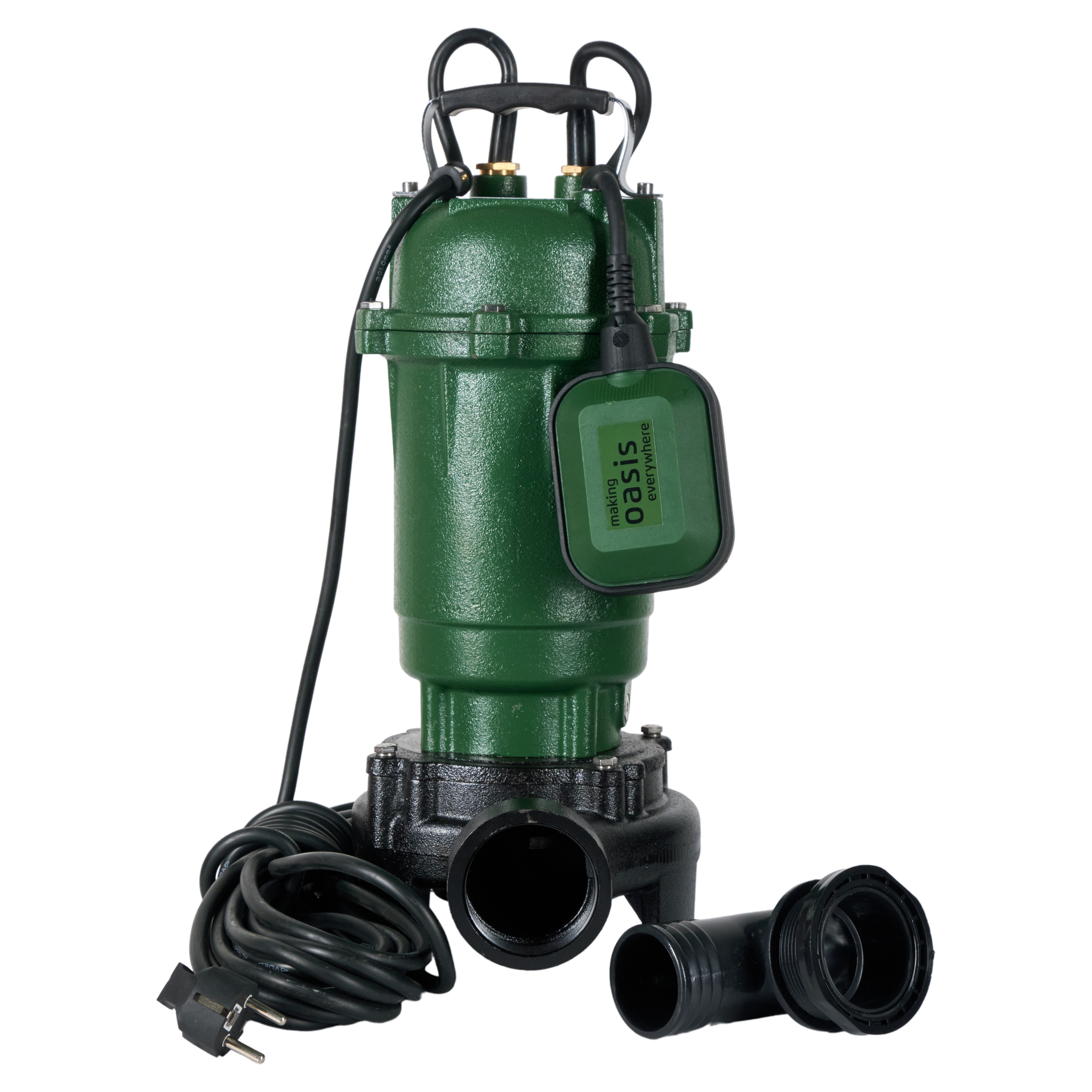 Фекальный насос F-1500R (1500Вт, Hmax-13 м, Qmax-415 л/мин, корпус двигателя - чугун)с реж. мех.