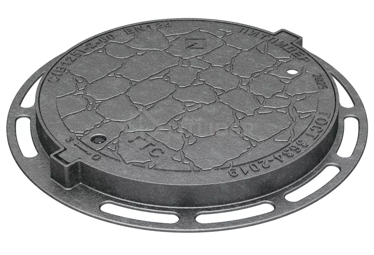 Люк чугунный, средний С (В125) с замковым устройством