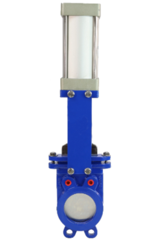 Задвижка шиберная, стальная Ду 125, Ру10 с пневмоприводом