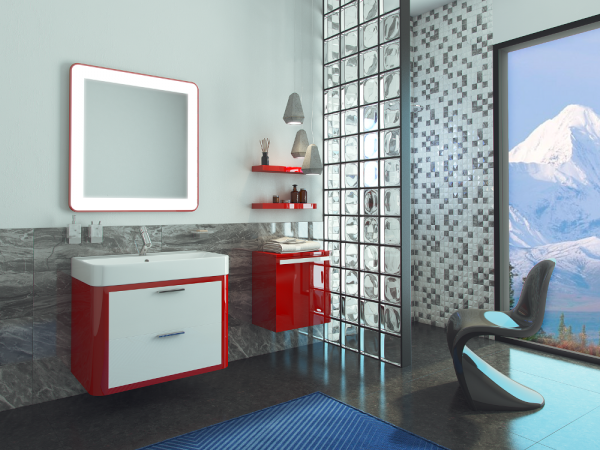 Умывальник мебельный "Олимпия-800" с переливом, без комплекта, 1 отверстие, белый