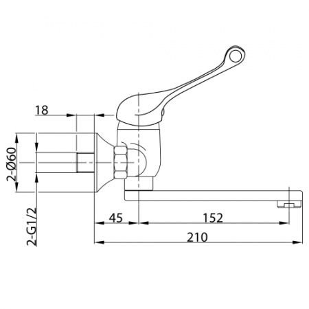 Смеситель хирургич. настен.крепление Istok Life
