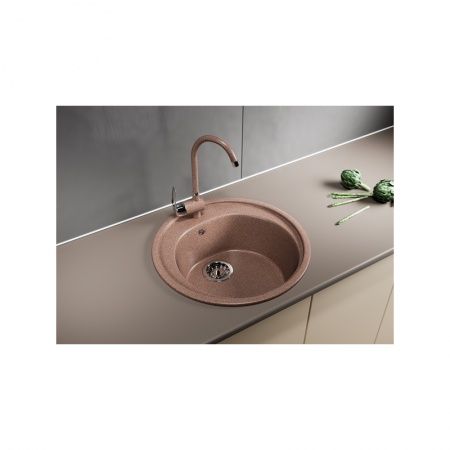 Мойка ML-GM11 круглая, терракотовая иск.мрамор 500х180мм (307)