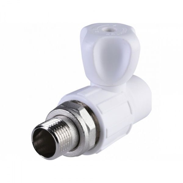 Кран для радиатора прямой PPRC 25х1/2" (БЕЛЫЙ) Valfex (10/50)