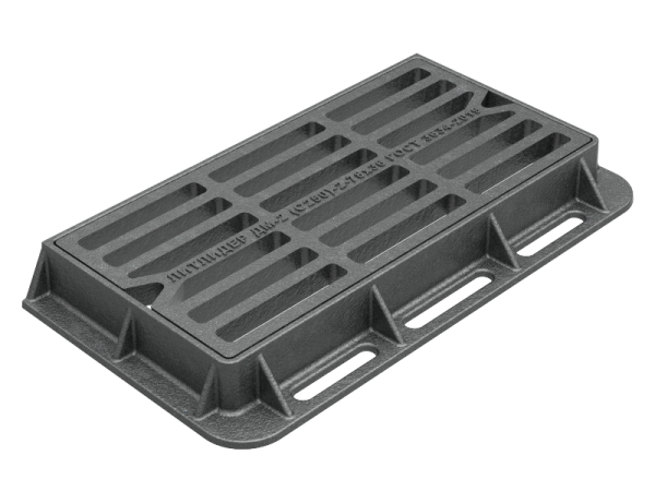 Дождеприемник прямоугольный ДМ/ДМ1(С250) 950х500х100 установка к бордюру по длинной стороне