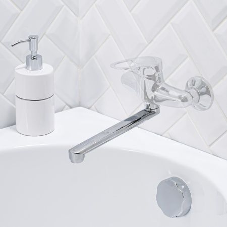 Излив плоский смесителя ванна/душ плоский 22см, с аэратором, РМС