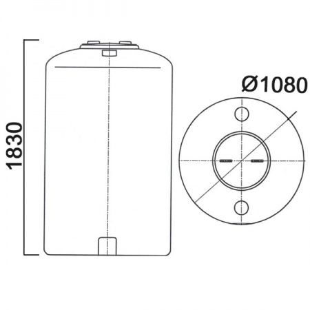 Емкость ПЭ цилиндрическая синего цвета 1600л (1600ВФК2)