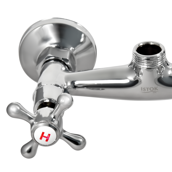 Смеситель для душа двуручный "Istok life Luxe" с жесткой стойкой, тропический душ