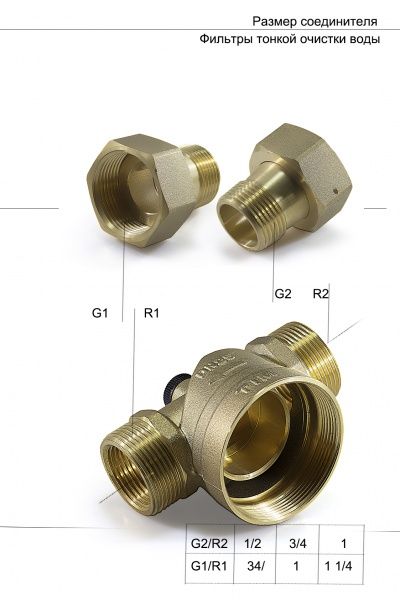Фильтр промывной с РЕДУКТОРОМ 3/4" (прозрачная колба, кран 3/8"+ штуцер, американки, манометр)