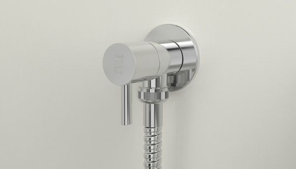 Кран для подключения приборов, с отражателем, УГЛОВОЙ 1/2"НР х1/2"НР (хром, керамический затвор)