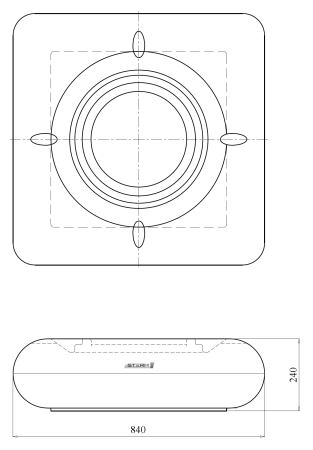 Бак ПЭ для душа 100л. SHOWER (черный) (840х840х240)