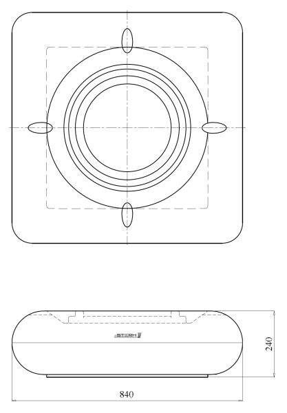Бак ПЭ для душа 100л. SHOWER (черный) (840х840х240)