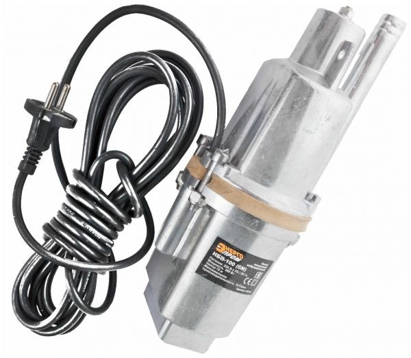 Насос вибрационный НБВ-100, 280Вт (280Вт, Hmax=70м, длина кабеля: 25м, Qmax=18л/м, верхний забор)