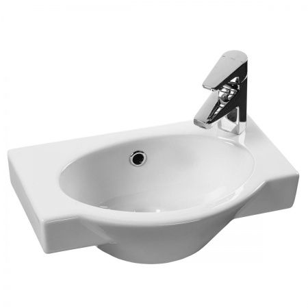 Умывальник "Форум-45" с переливом, без комплекта, 1 ПРАВОЕ отверстие, белый