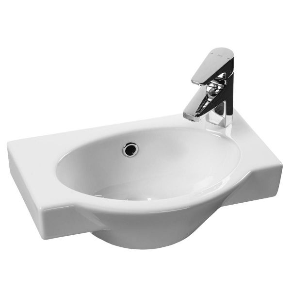 Умывальник "Форум-45" с переливом, без комплекта, 1 ПРАВОЕ отверстие, белый
