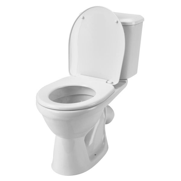 Унитаз Бореаль АНТИВСПЛЕСК, с бачком, белый, 2 х кн.арм., косой выпуск, нижн.подв., сид.дюропласт