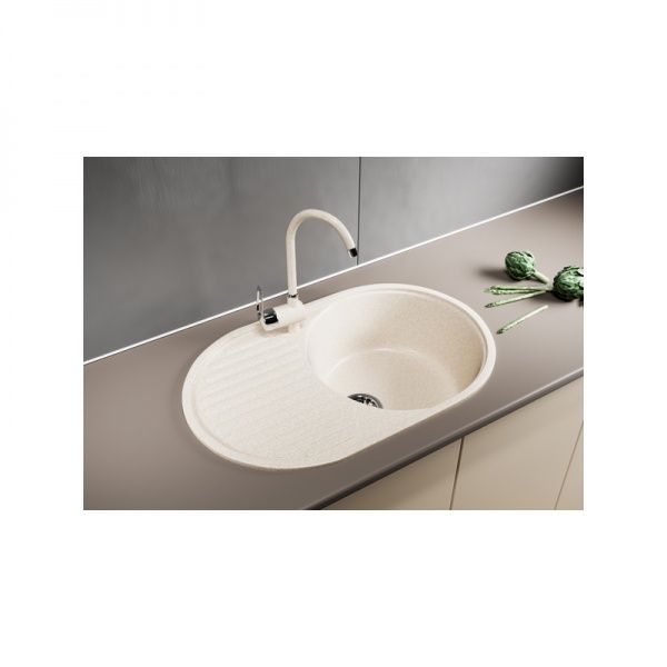 Мойка ML-GM16 овальная, бежевая, иск. мрамор 720х455х180мм (328)