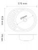 Мойка нерж. врезная овальная большая ЛЕВОЕ крыло, РМС, MD6-5745OVR(0,6), МАТОВАЯ, 570х450х170 мм