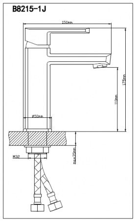 Смеситель BOOU для умыв. однор., низк.изл. B8215-1J