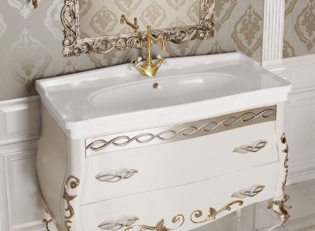 Умывальник мебельный "Модерн-1050" с переливом, без комплекта, 1 отверстие, белый