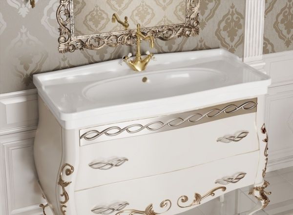 Умывальник мебельный "Модерн-1050" с переливом, без комплекта, 1 отверстие, белый