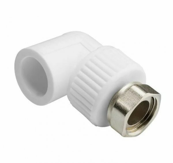 Угольник PPRC с накидной гайкой и металлической вставкой 25х3/4" (БЕЛЫЙ) Valfex (20/80)