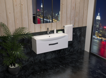 Умывальник мебельный "Элвис-1050" с переливом, без комплекта, 1 отверстие, белый