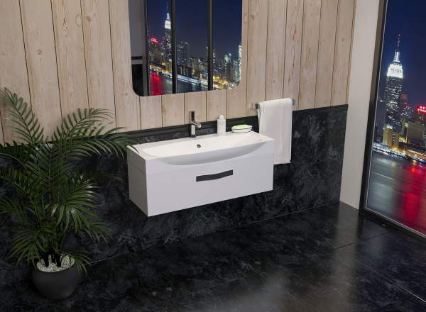 Умывальник мебельный "Элвис-1050" с переливом, без комплекта, 1 отверстие, белый