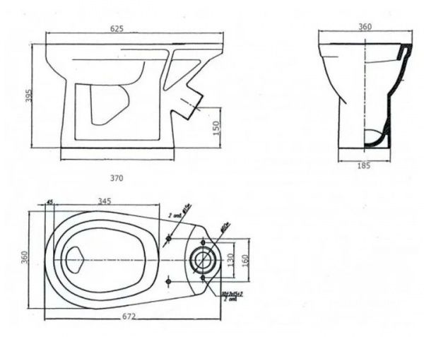 Унитаз "Комфорт Стандарт NEW" ЦОП, с бачком, белый, 1 кн.арм., косой выпуск, нижн.подв., сид. ПВХ